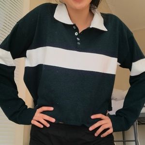 Kendall & Kylie Stripe Vintage Polo Long Sleeve